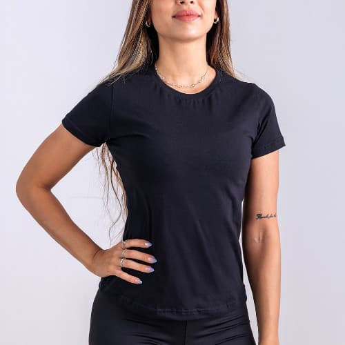 Camiseta Feminina  Baby look Algodão Casual Cores