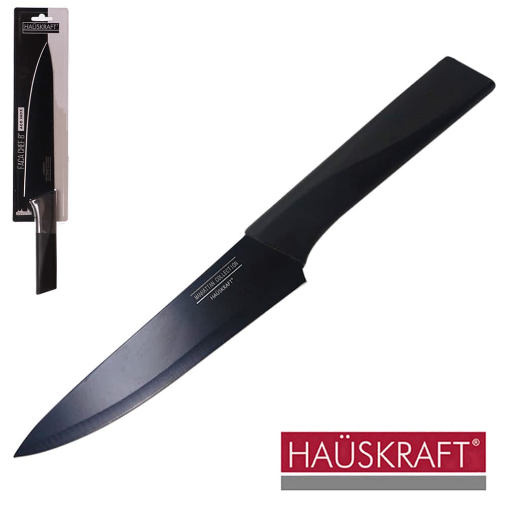 FACA DE INOX CHEF 7'' PRETA HAUSKRAFT MANHATTAN COLLECTION