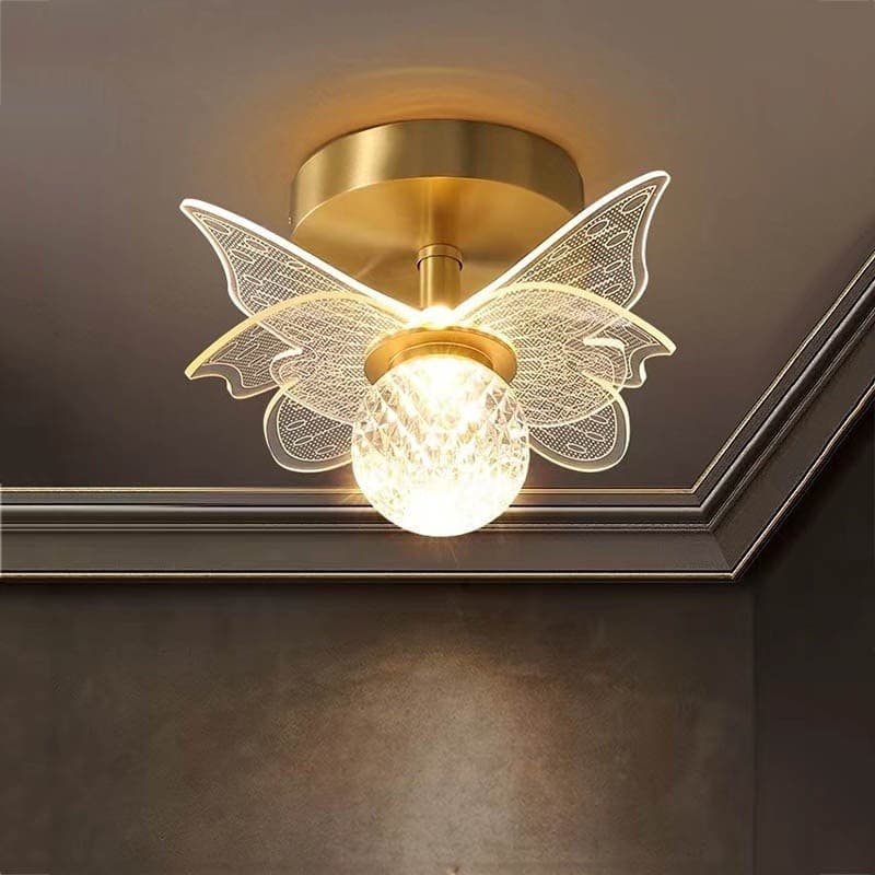 IKEE Para Quarto LumináRia De Teto Led Para Sala Moderno LumináRia Teto Luz Do Corredor Dourado LumináRia Borboleta