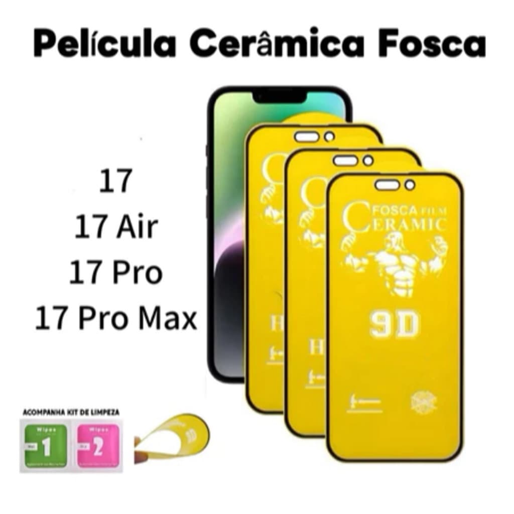 Película Fosca Cerâmica Flexível 9D Hidrogel iPhone  17  Air Pro Max  23IP - PL23