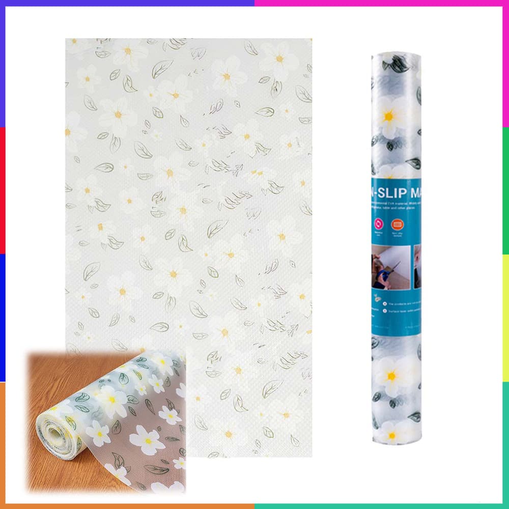 Forro Antiderrapante Para Gavetas e Armários, EVA, 300x45cm, Trama Aberta, Lavável, Impermeável Para Organização, Sakura