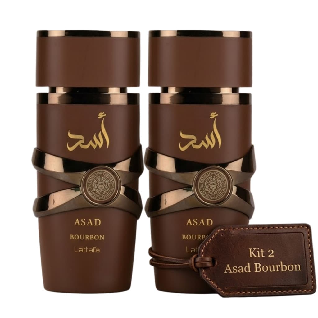 Kit De 01 Até 02 Perfumes Asad Bourbon Lattafa Masculino Alta Fixação Fragrância Árabe