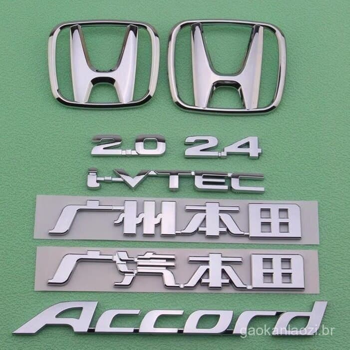 Emblema da grade dianteira do Honda Accord de sétima e oitava geração, emblema traseiro com letras em inglês TDSJ da Gua