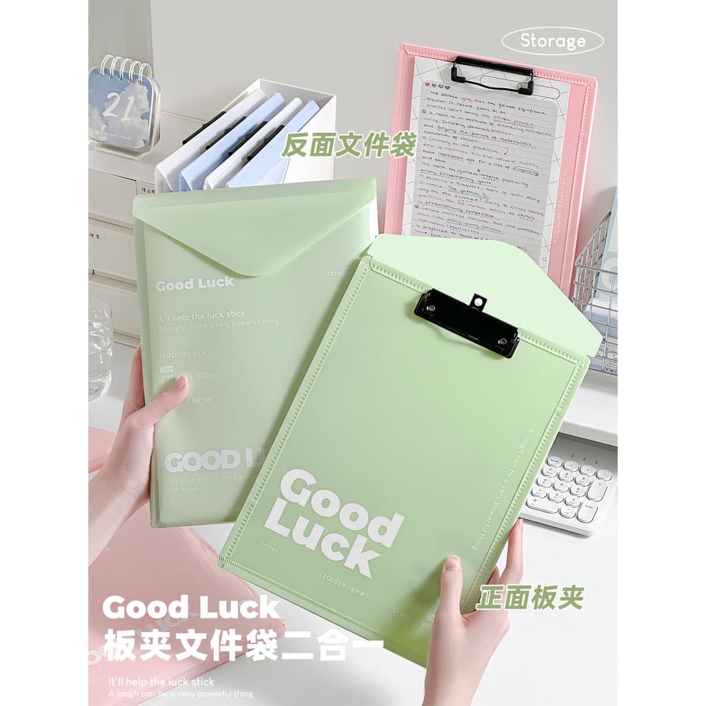 Três anos de segunda classe Goodluck Board Clip Pasta Teste Armazenamento de papel Escritório Bloco de escrita de alta a