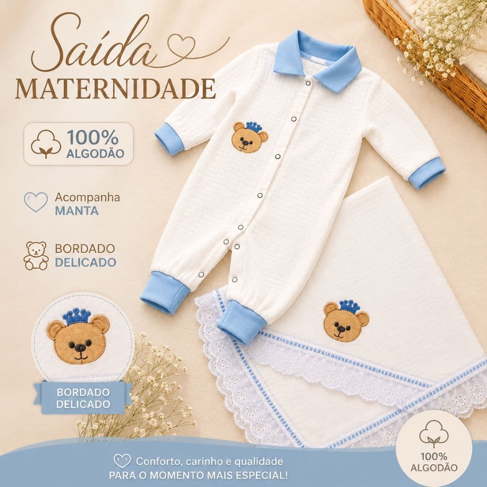 Saída Maternidade RN Menino Menina kit Recém Nascido enxoval do bebe