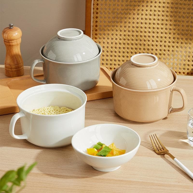 Novo estilo tigela de macarrão instantâneo estudante tigela de sopa de macarrão dormitório tigela de comida grande capac