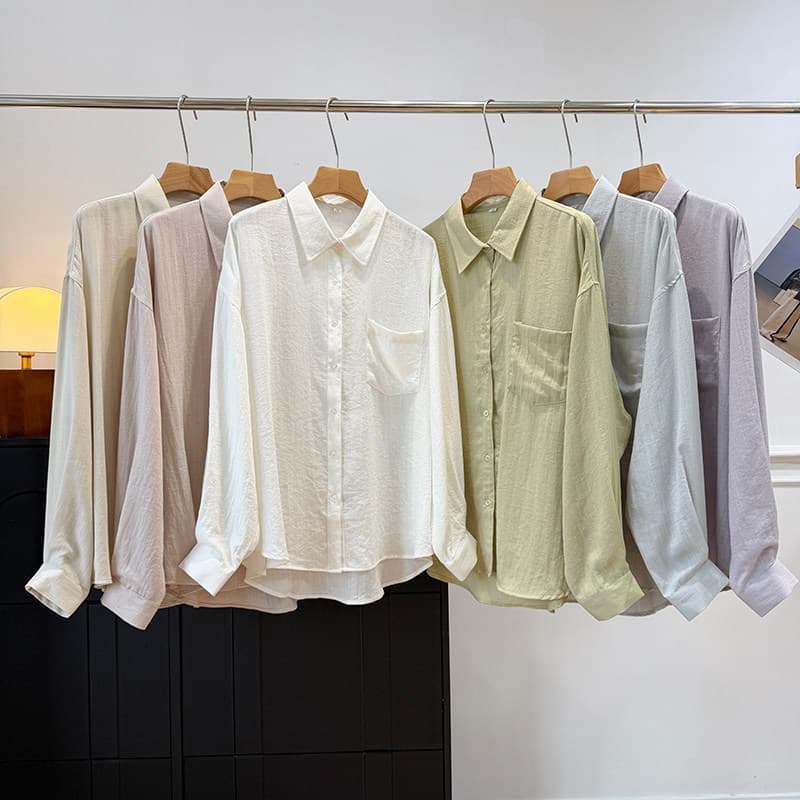 Breath Sense Lyocell chuva orvalho camisa de linho feminina primavera verão solto All-Match mais magro olhar camisa de m