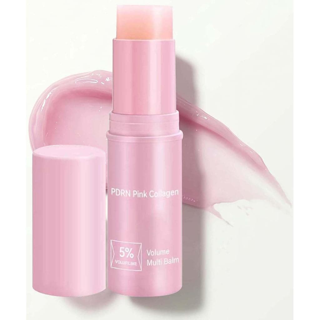 Bálsamo Labial Multi-Efeito PDRN Pink Collagen Plumping, bálsamo labial hidratante com colágeno, reduz linhas finas e ru