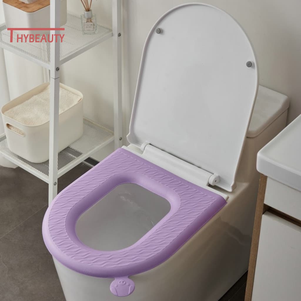 Soft Touch Toilet Mat Portable Seat Cover Waterproof Cushion with Washable Handle Hygienic for Southeast Asian Buyers