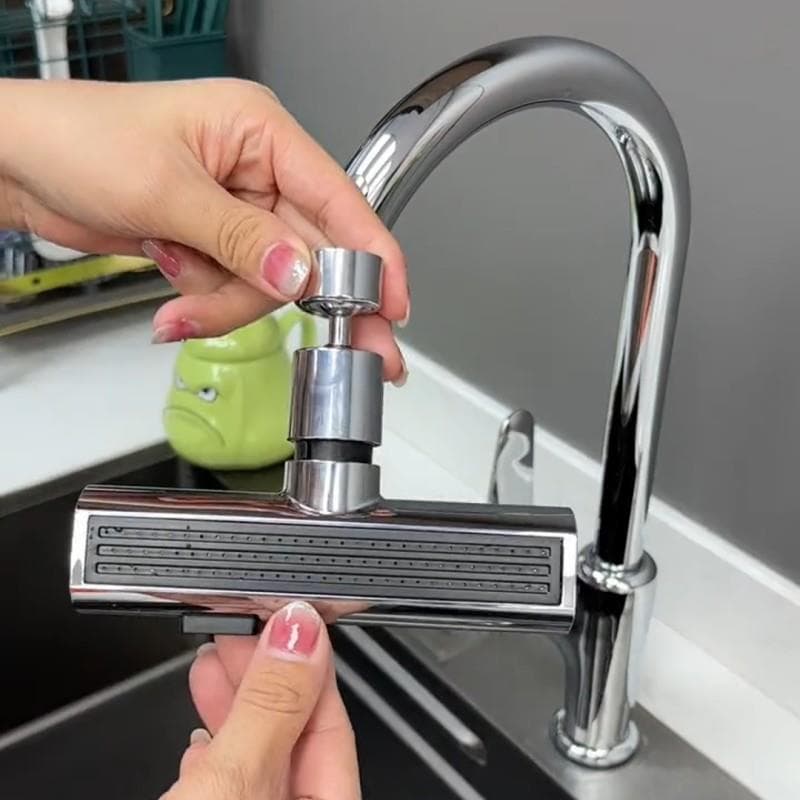 Torneira de cozinha à prova de respingos, ferramenta útil, saída cascata, aerador rotativo universal, extensão pressuriz