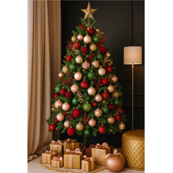 Arvore 210cm Natal Papai Noel Desmontável Decoração Realista Festa Alta Resistente Qualidade Premium