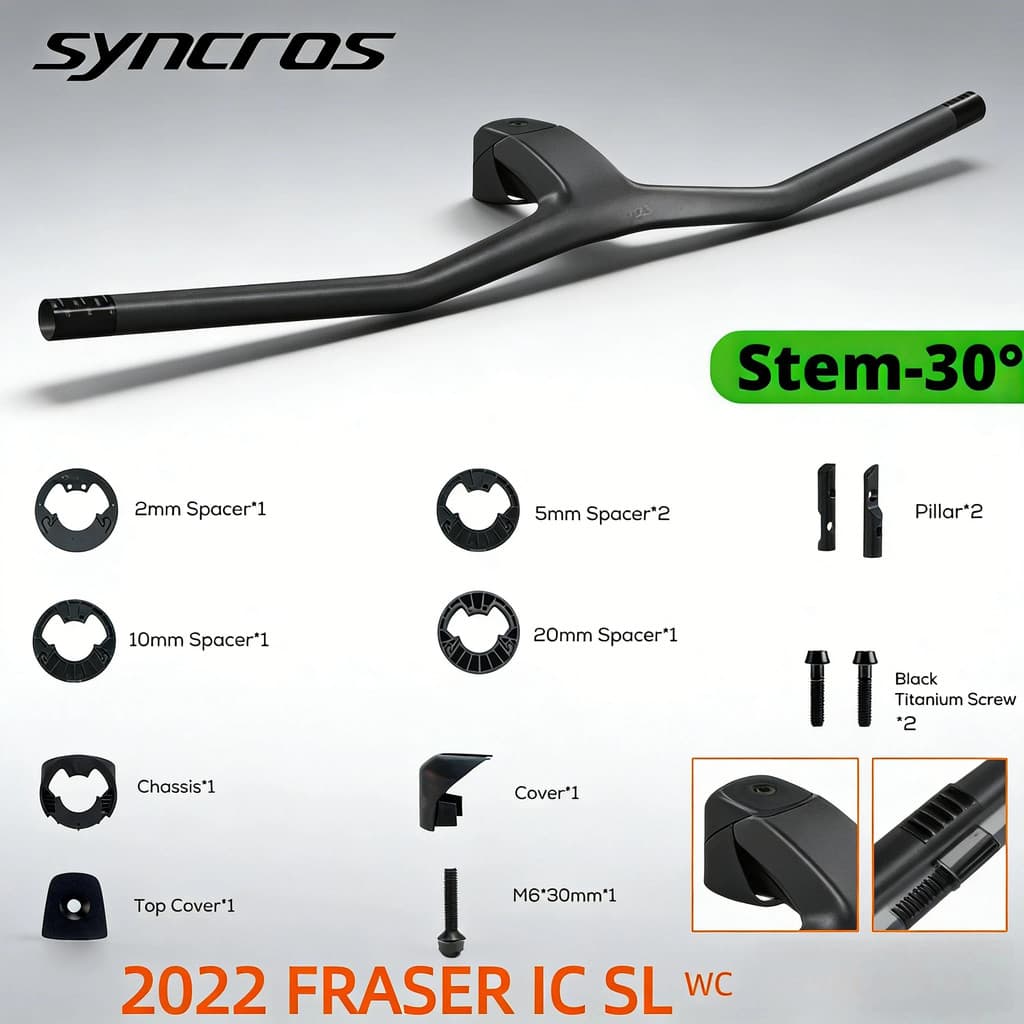 Syncros FRASER IC SL WC Para Estrutura De Faíscas-30 ° Parafuso De Titânio Integrado Guidão MTB De Cabine De Fibra De Ca