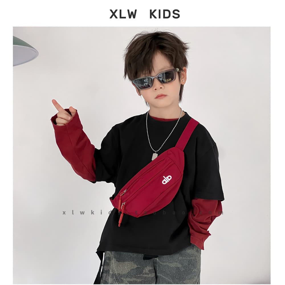 Ins estilo coreano simples carta bolsa de ombro das crianças leve meninos meninas forma côncava Cross-corpo saco de peit
