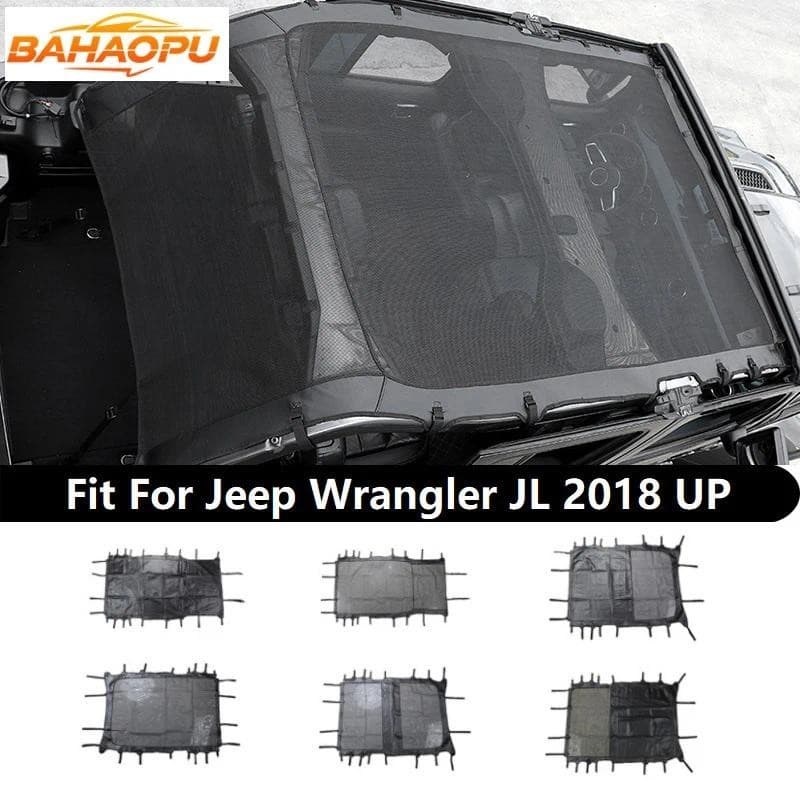 BAHAOPU Guarda-Sol Para Carro , Malha De Couro Macio , Protetor Solar , Proteção Térmica , Acessórios Jeep Wrangler JL 2