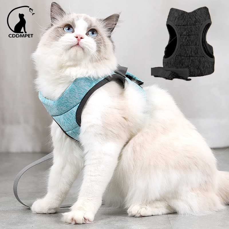 Anti-escape Coleira Peitoral Para Cachorro Pequeno Gato Colete Com Guia Coelho Confortável E Trela
