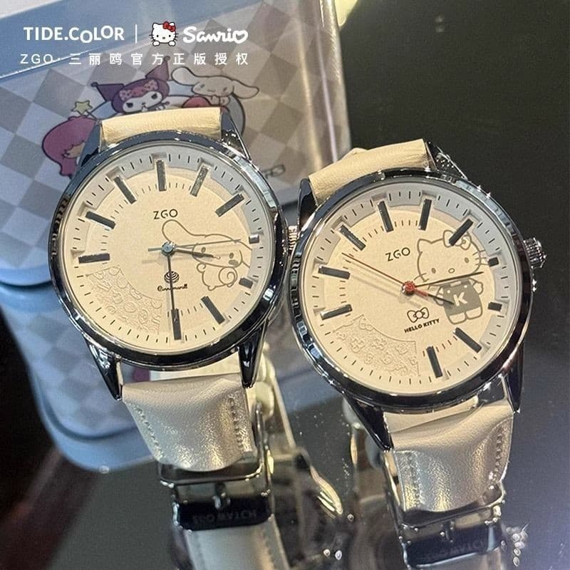 Genuíno Hong Kong Co-marca HelloKitty relógio feminino olá Kitty estudantes do ensino médio bonito canela cão relógio de