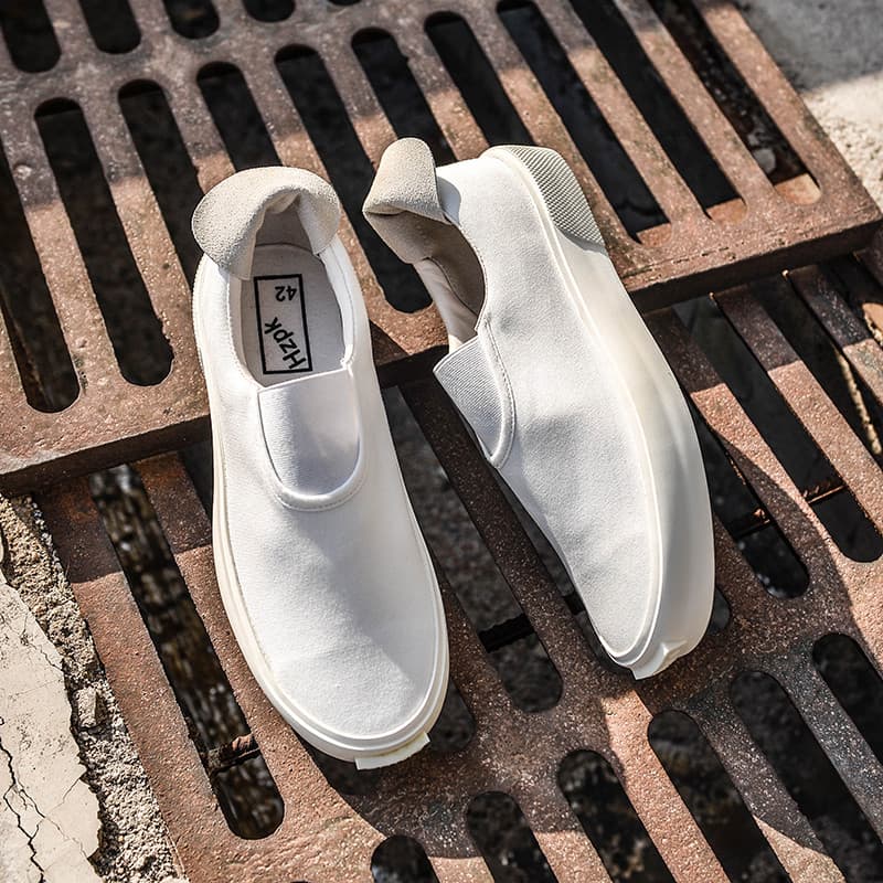 Japonês Retro baixo-topo sapatos de lona deslizamento-On esportes sapatos casuais estilo Hong Kong All-Match tênis mascu