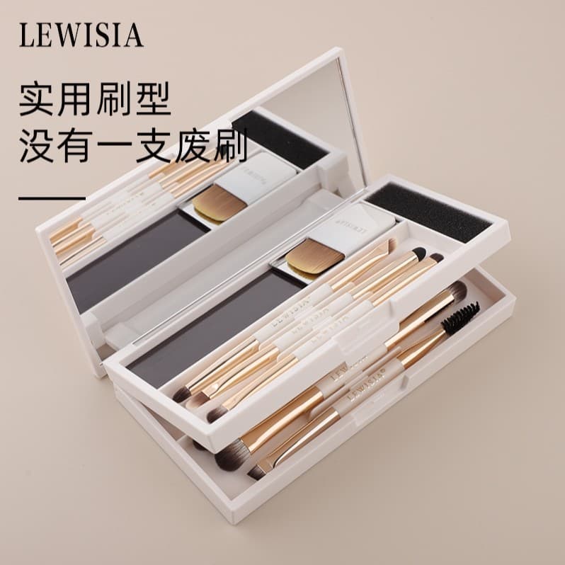 Luweiya caixa mágica três-dobrável série conjunto de pincéis portátil Cangzhou sombra escova inclinação ponto cor escova