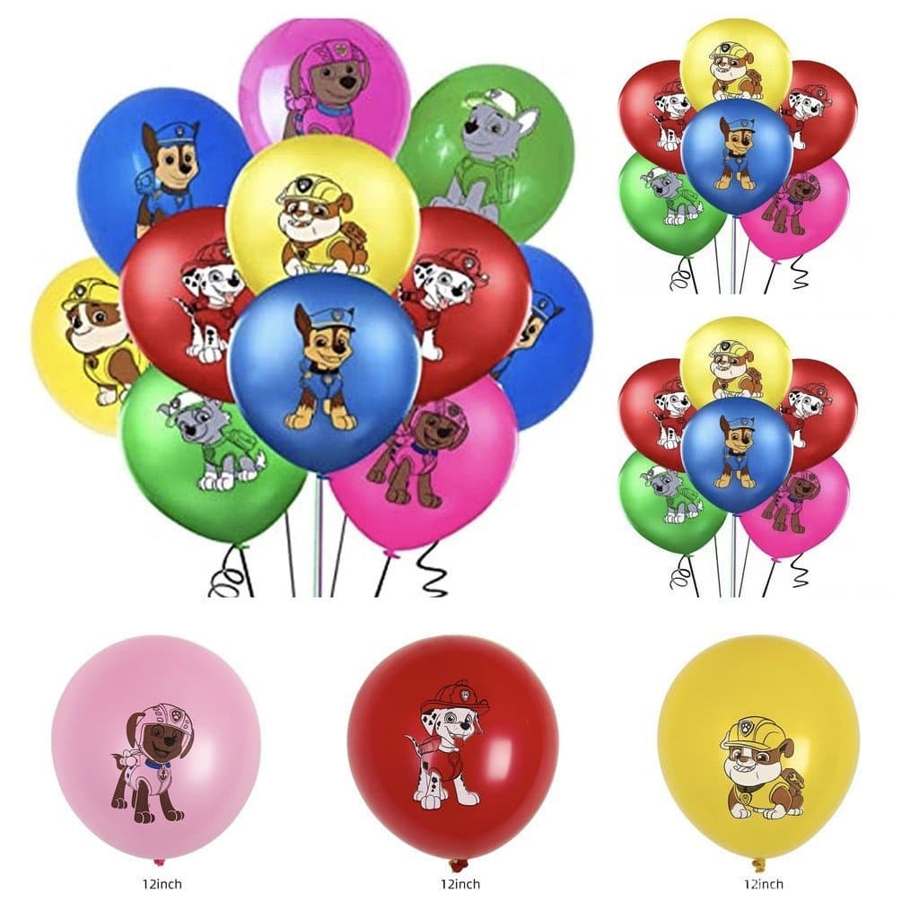 10 Peças De Balão De Látex Para Cachorro Patrulha De 12 Polegadas , Decoração De Festa , Brinquedos Infantis