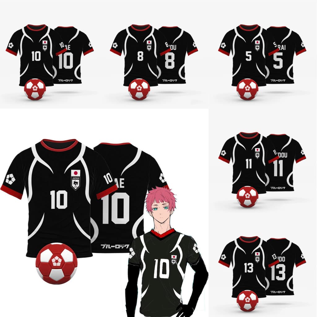 [Personalização gratuita de números e nomes disponível] Camiseta de Verão Unissex Masculina de Anime Japonês Blue Lock U