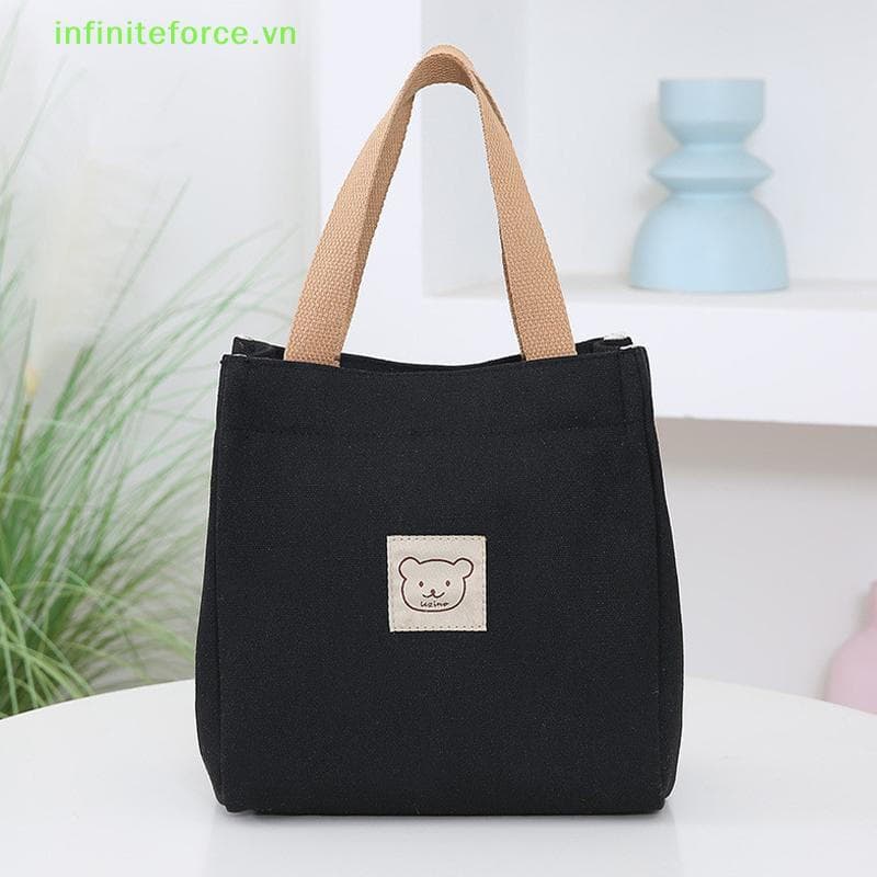 INVN Bolsa De Lona Elegante Bento Lancheira Pequena Pano Portátil [VN]