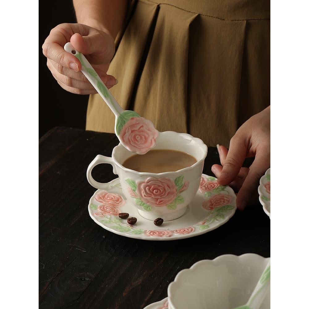 High-end requintado conjunto de xícara de café high-end requintado xícara de café cerâmica chá da tarde conjunto estilo