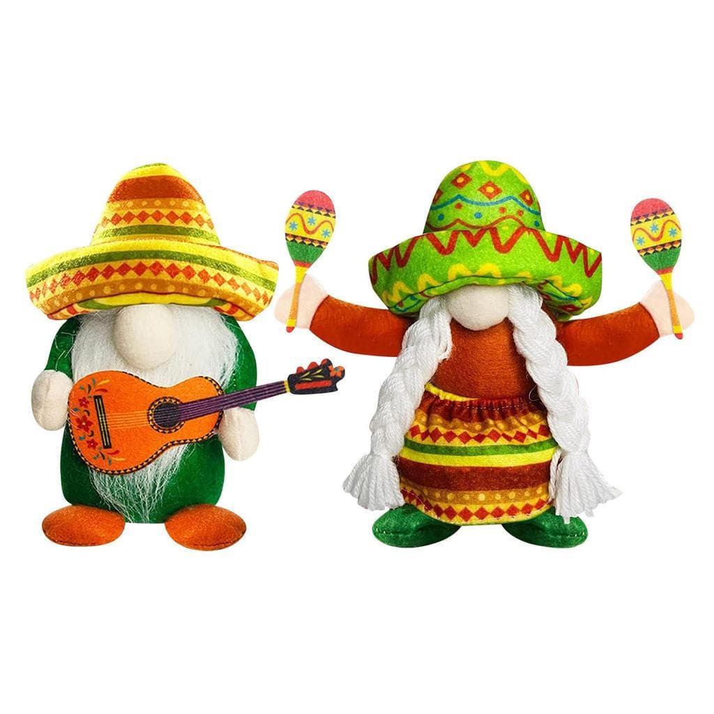 Cross-Border 2025 carnaval carnaval sem rosto velho estilo havaí chapéu de palha mexicano boneca ornamentos