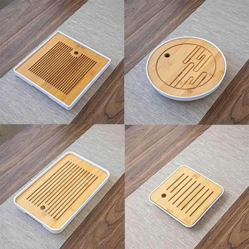 Japonês Kung Fu conjunto de chá simples armazenamento água dobrável pequena mesa chá portátil ao ar livre única bandeja