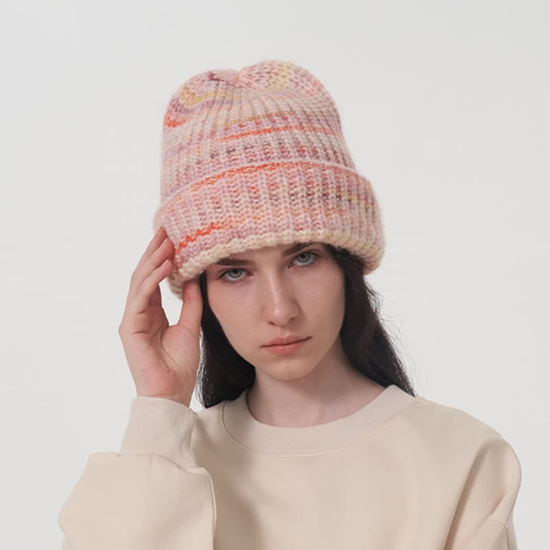Gorro de Lã Quente com Cores em Degradê