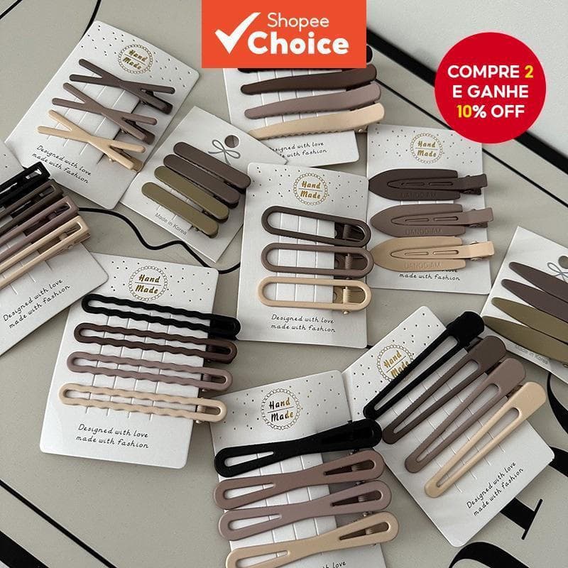 4 Peças De Grampos De Cabelo Marrons Quadrados Da Moda Coreana-Acessórios Simples Sem Costura Para Testa Mulheres