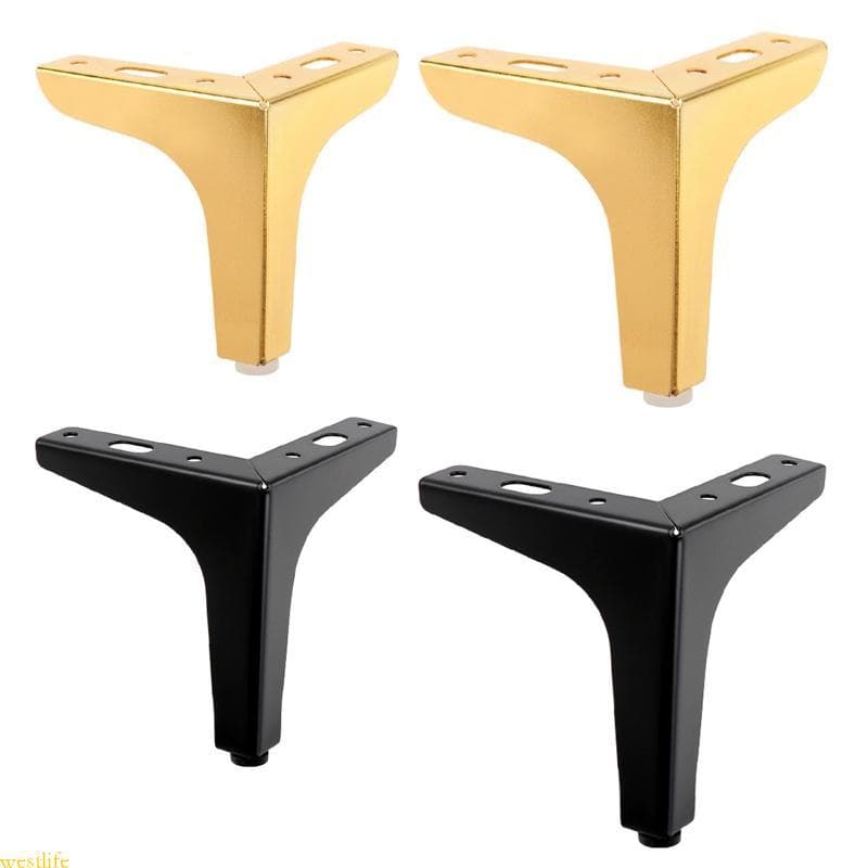 4 Peças Pés Mesa Sofá Cama Perna Ferro Móveis Pernas Substituição Forte Carga Ferragem (Ouro Bl