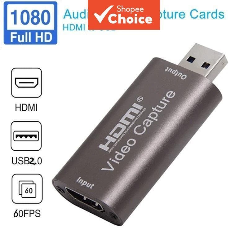 Placa de Captura de Vídeo USB 2.0 1080p Adaptador USB para HDMI Placa de Captura para Notebook Tablet Telefone Celular