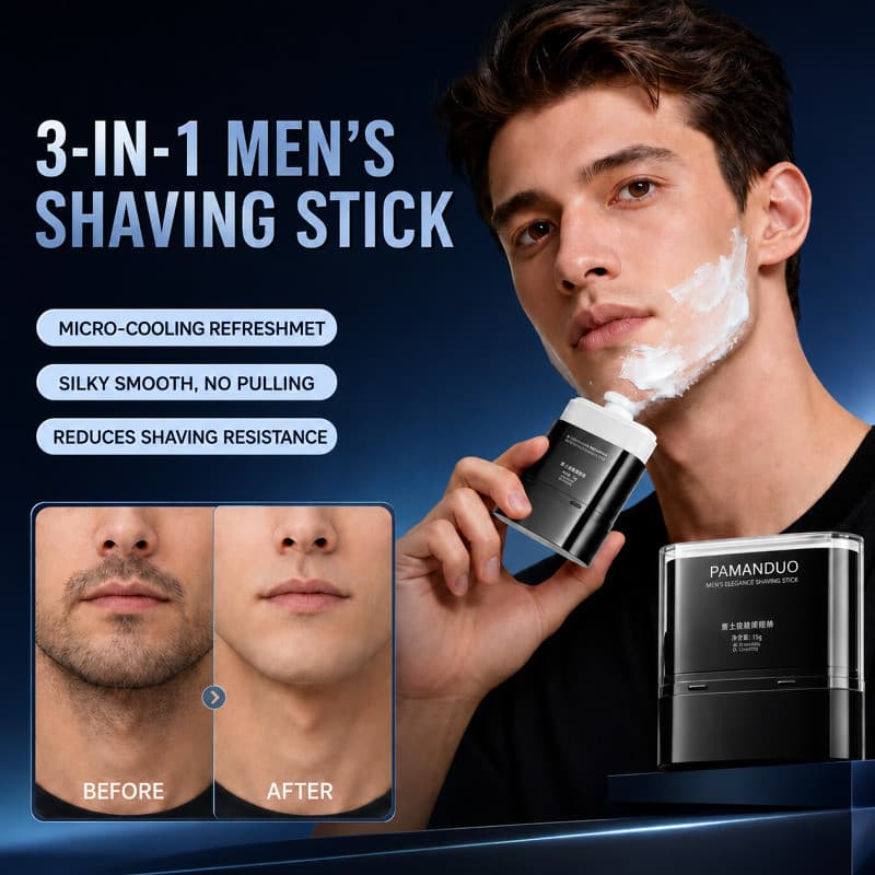 Bastão De Barbear Masculino PAMANDUO , Limpeza 3 Em 1 , Tonificação , Suavizante De Barba , Hidratante , Portátil