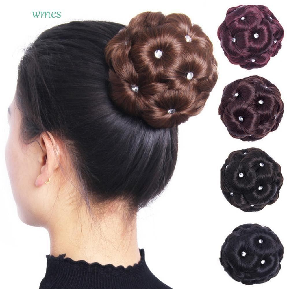 WMES1 Cabelo De Nove Flores , Coque De Anel De Flor Sintético Pequeno Vintage Encaracolado