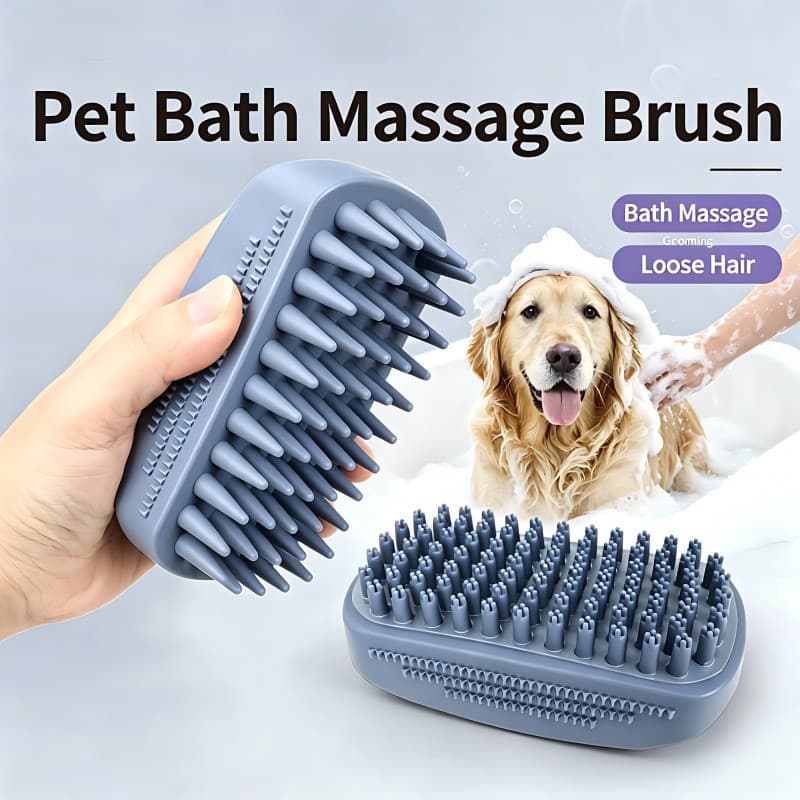 Escova de banho para animais de estimação, escova de banho para cães em grande escala, massagem especial para banho de g