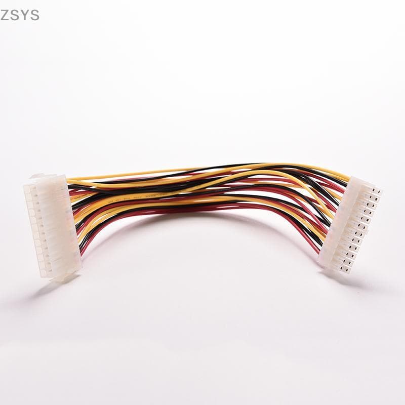 [ZSYS] Cabo De Extensão ATX 24 Pinos Macho Para Fêmea Interno PC PSU TW Alimentação 30 Cm DG