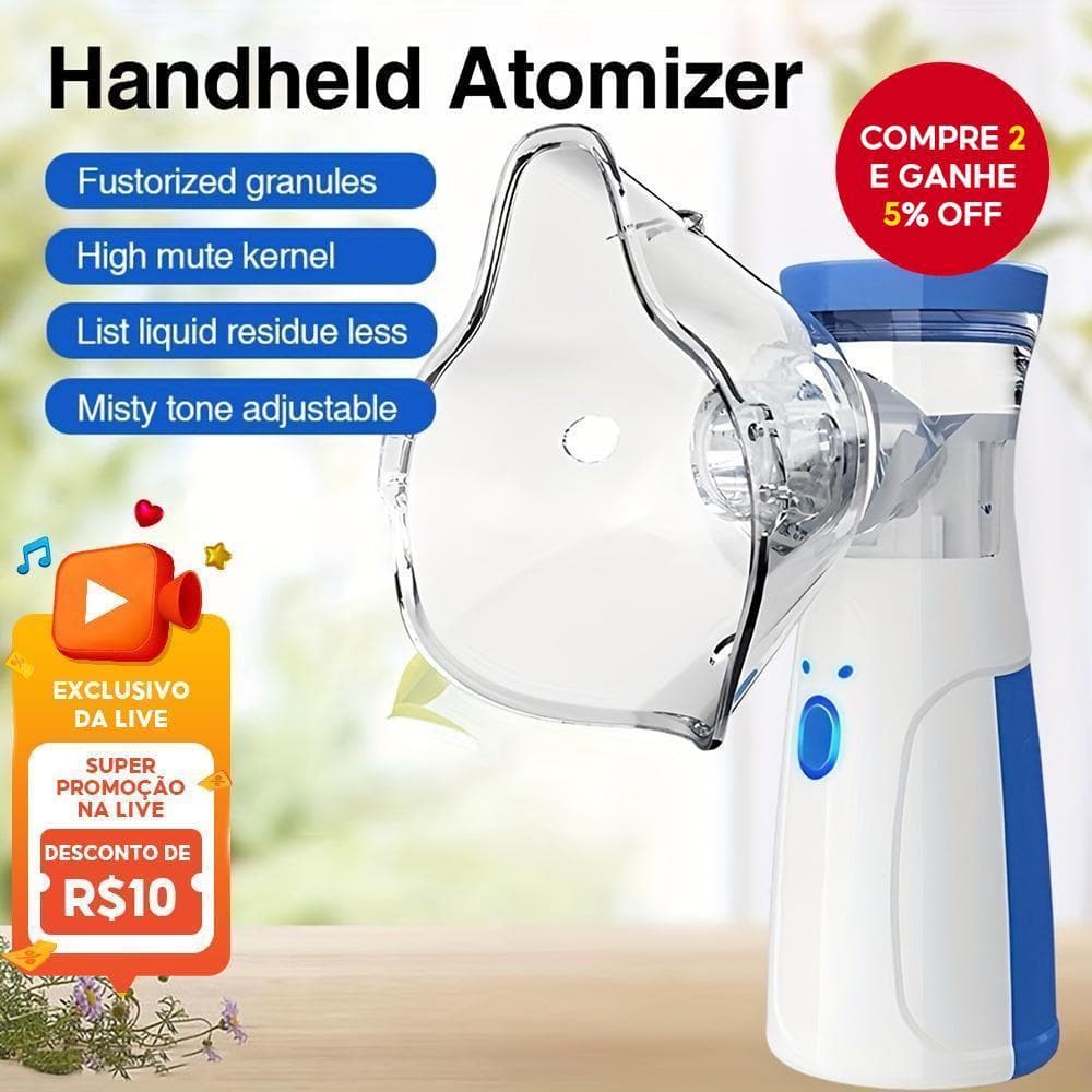 Inalador Nebulizador Portátil Para Crianças E Adultos-Ultrassônico De Baixa Densidade , Dispositivo Compacto De Cuidados