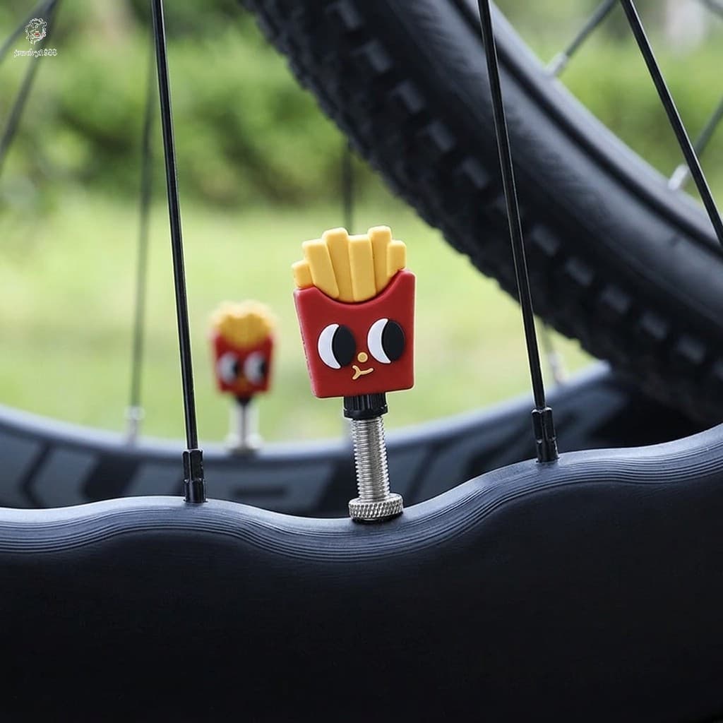 Tampas De Válvula De Bicicleta De Silicone De Desenho Animado Decoração À Prova D'água De Poeira Para Mountain Bike De E