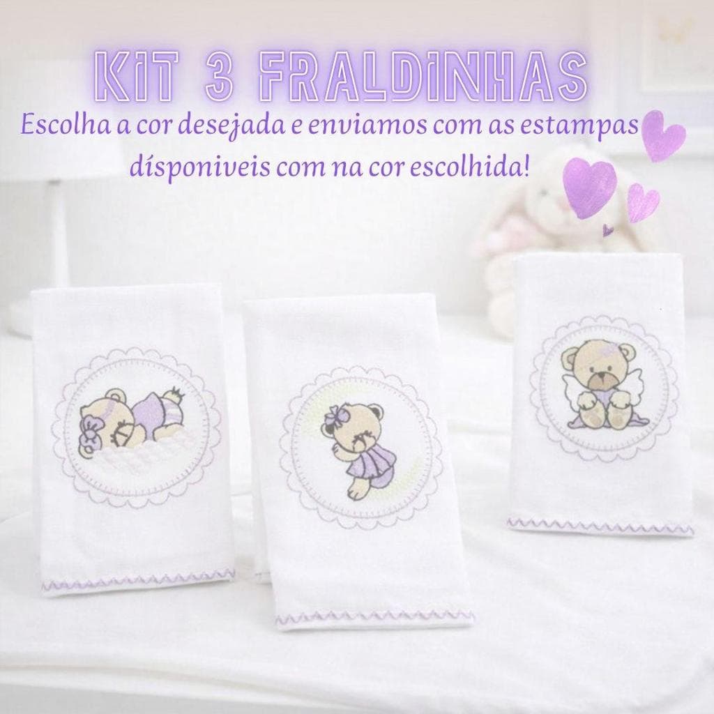 Toalha de boca Kit com 3 - Extra Macia - 100% Algodão - Pronta Entrega