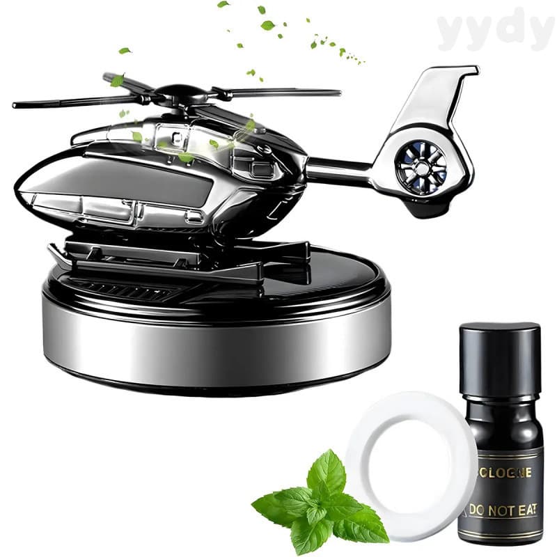 [Presente para o Dia dos Pais] Difusor de Aromas para Carro, Difusor de Aromaterapia Rotativo Solar em Forma de Helicópt
