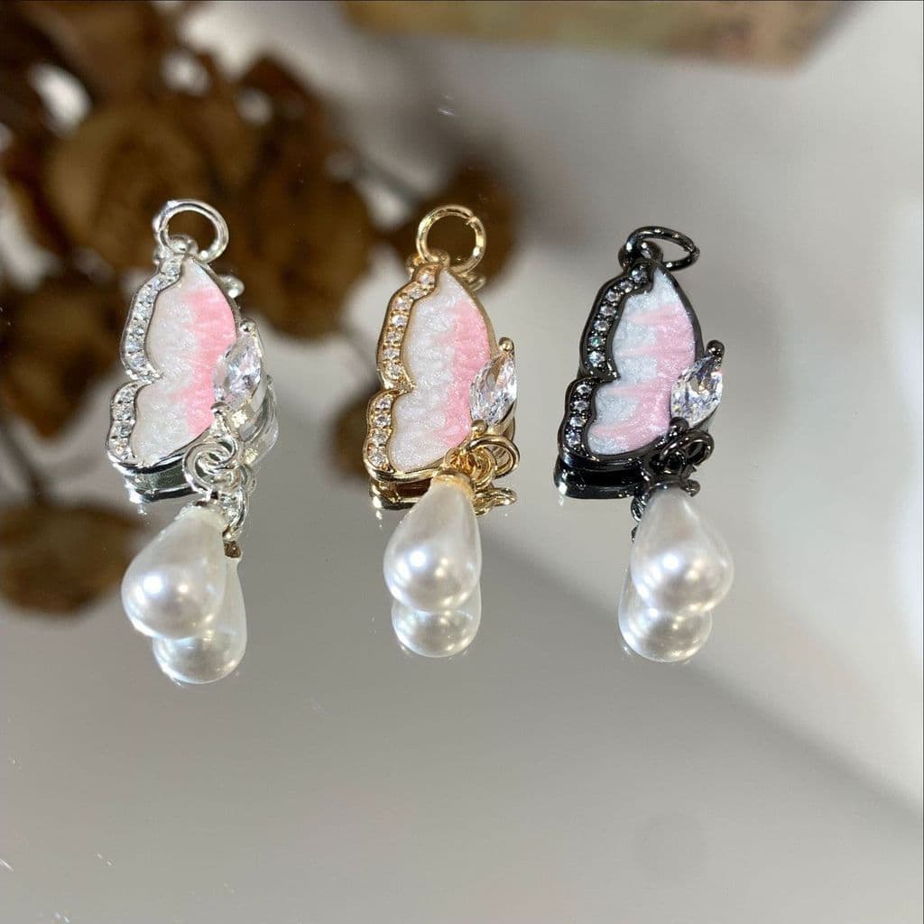 Pingente 14k borboleta rosa acessórios diy