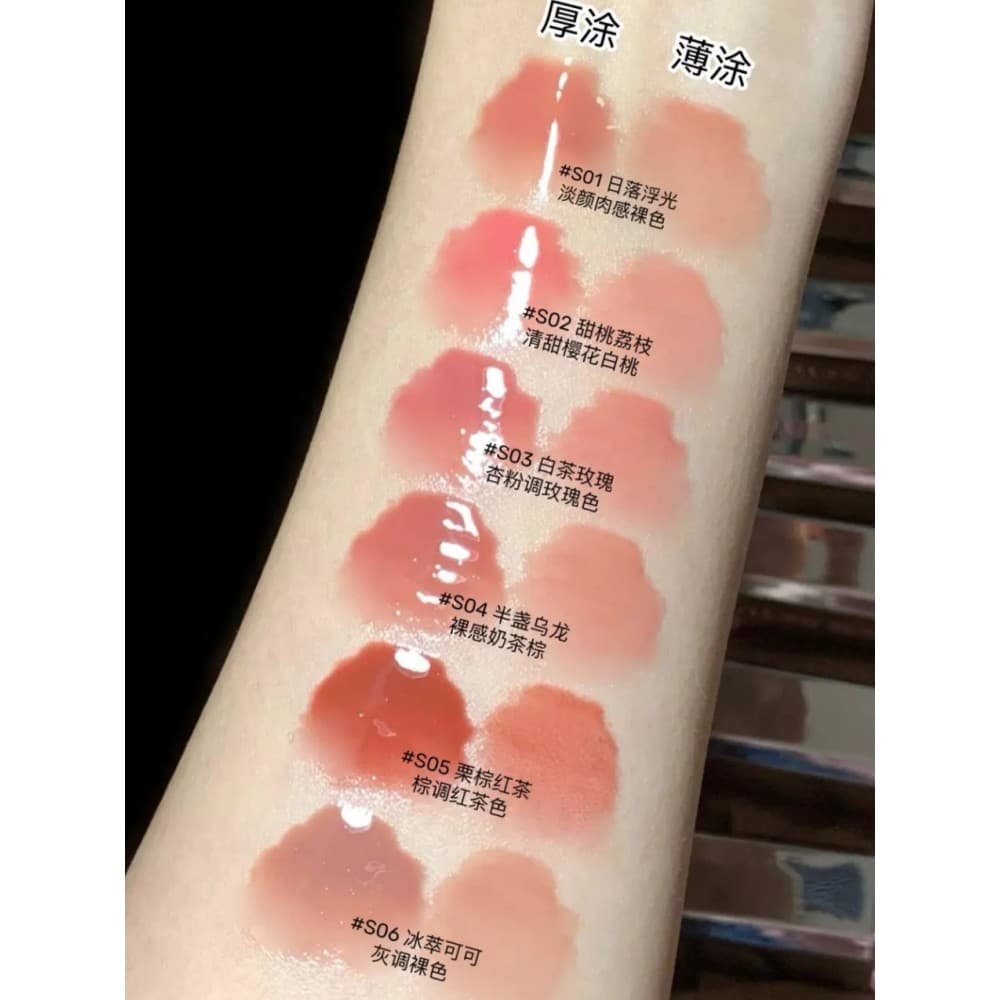 Neiyouyou brilho labial essência batom esmalte labial feminino hidratante hidratante brilho de água vidro espelho labial