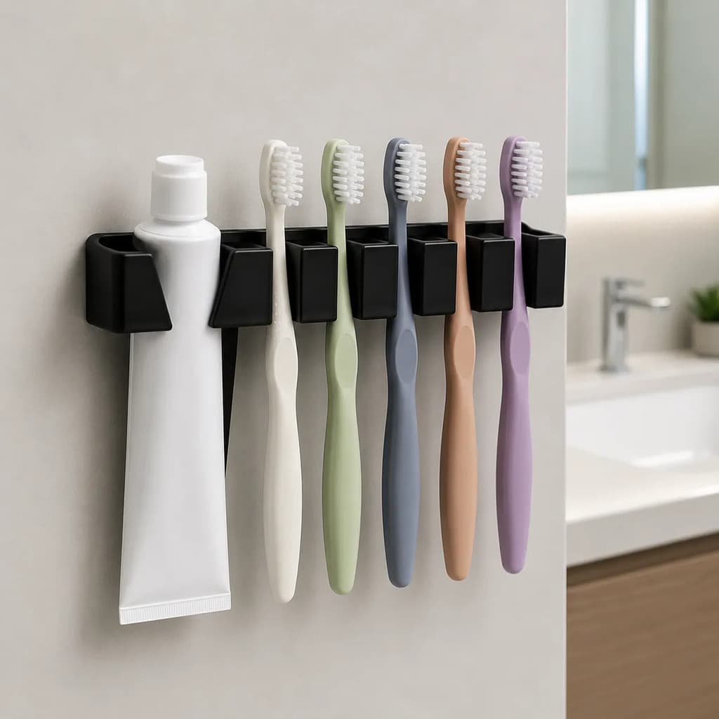Suporte Escova De Dente E Pasta De Parede Porta Creme Dental