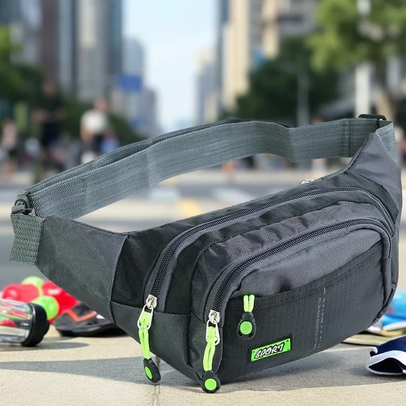 Bolsa de cintura masculina e feminina, multifuncional, de grande capacidade, repelente de água, resistente ao desgaste,