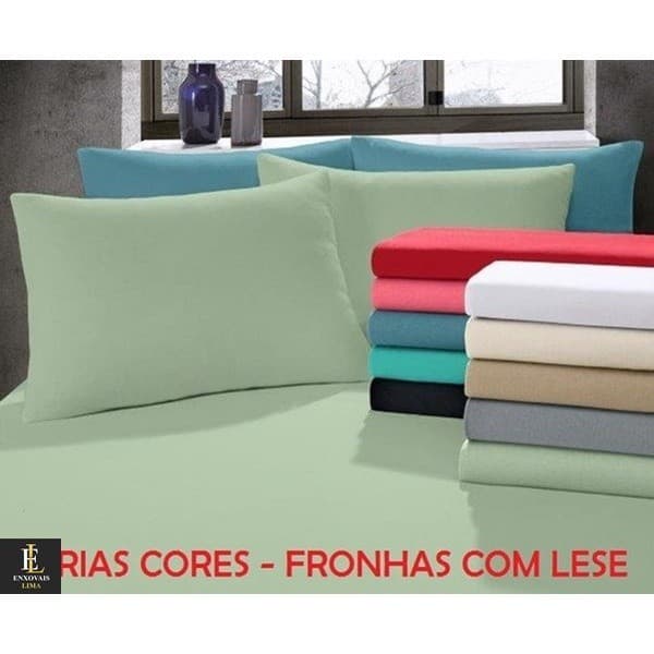 KIT 6 FRONHAS/ 3 PARES /COM LESE 100%ALGODÃO/PERCAL 200 FIOS TAMANHO: 50 X 70/CM VÁRIAS CORES DISPONÍVEIS
