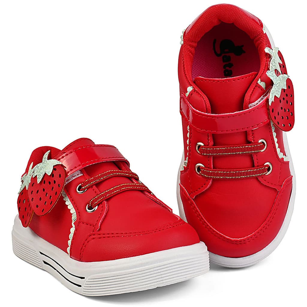 Tênis Infantil Feminino Vermelho Morango Leve Confortável Antiderrapante Lolikids