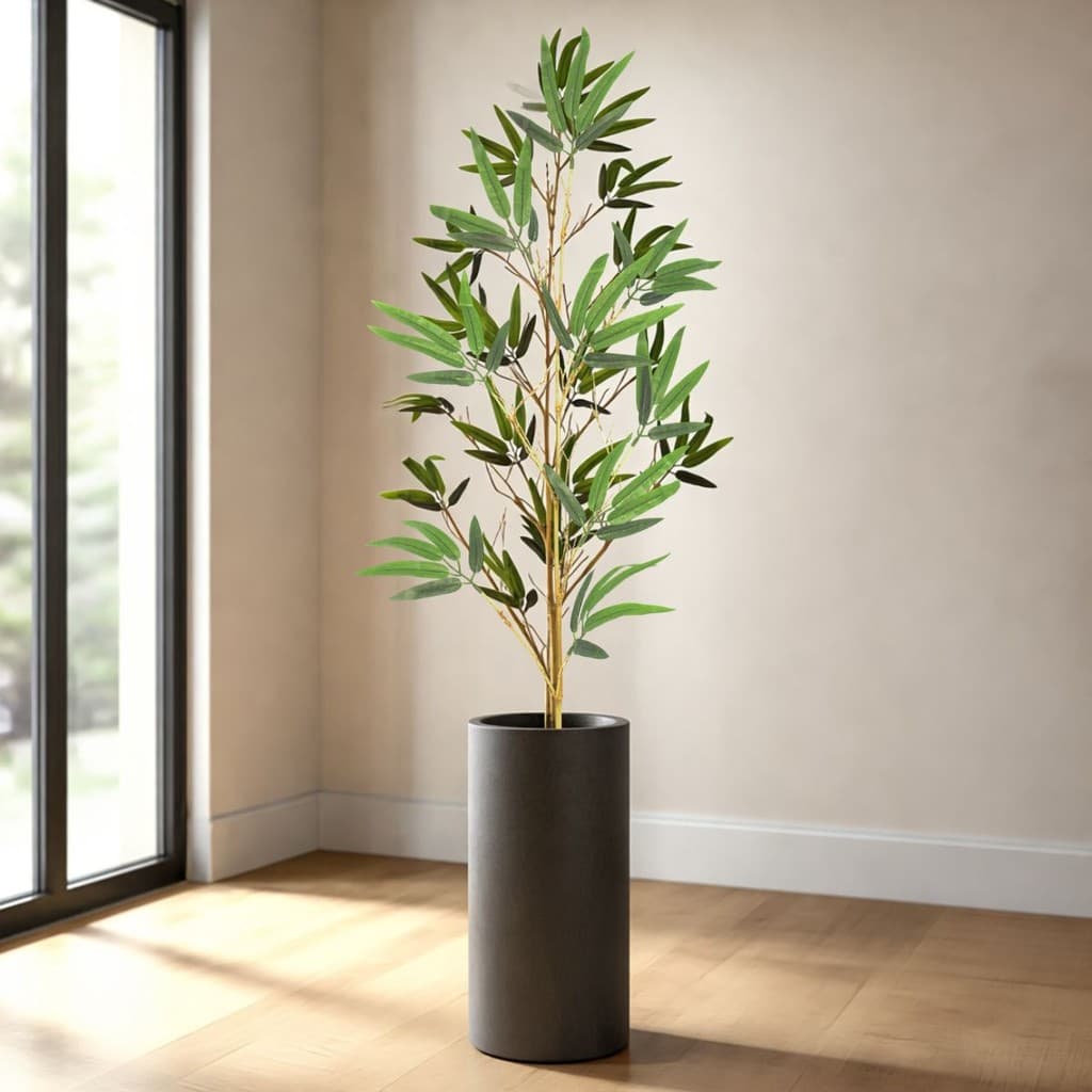 Planta Artificial Decorativa Realista 1,4a1,5m Bambu Verde para Sala, Escritório, Jardim Varanda 2U