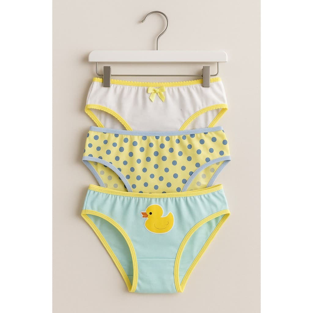 Kit 3 Calcinhas Infantil Menina Algosdão Premium FOLLY Combo Estampada Personagem