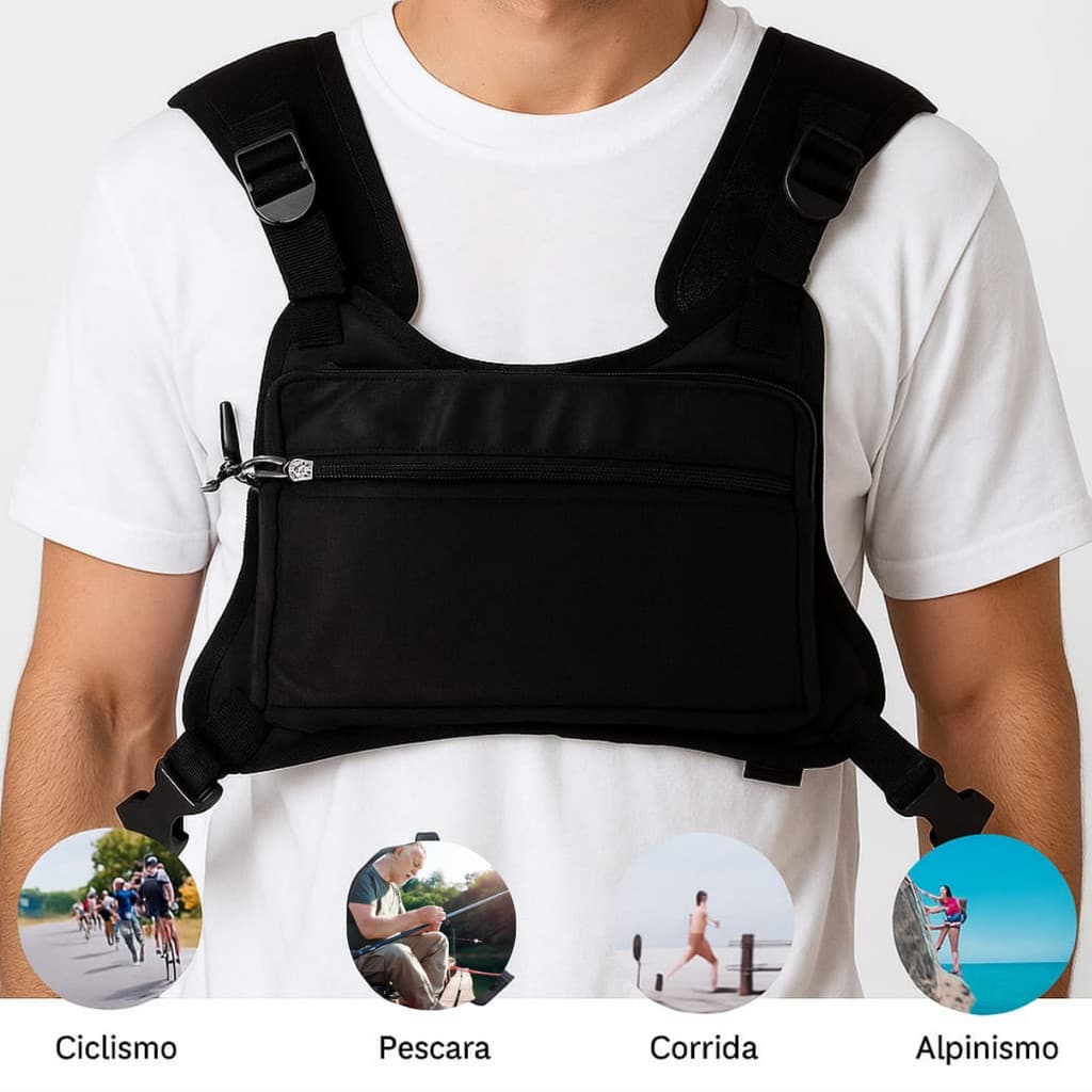 Bolsa de peito pochete ajustavél esportivo com durabilidade