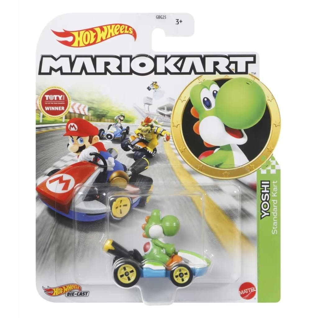Carrinho Hot Wheels Mario Kart Yoshi Original Mattel Miniatura Colecionável Infantil Brinquedo